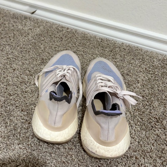 Adidas Women's Sneakers - Cream and Blue - Picture 3 of 5